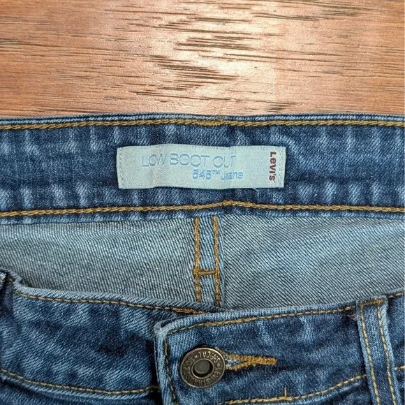 Levi's Womens 545 Low Boot Cut Jeans Blue Stretch Denim Size 12 Medium (32
5x31) - Picture 4 of 13